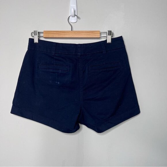 J Crew Womens Size 4 Stretch Chino Short Navy Blue FLAW Preppy Coastal Nautical - Picture 3 of 12